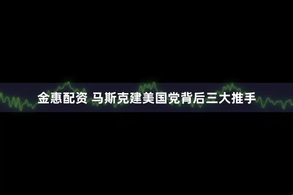 金惠配资 马斯克建美国党背后三大推手